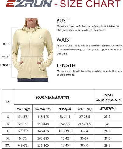 قميص EZRUN للسيدات بعامل حماية من أشعة الشمس 50+ من الأشعة فوق البنفسجية، قميص شمسي بأكمام طويلة للنساء مع جيب للمشي لمسافات طويلة في الهواء الطلق in Kuwait