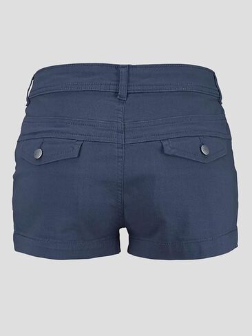 Flamingals Women's Hiking Shorts Mid Waist Solid Slant Pocket Shorts Casual Summer Without Belt 2023 Trendy in Kuwait