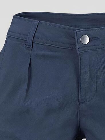 Flamingals Women's Hiking Shorts Mid Waist Solid Slant Pocket Shorts Casual Summer Without Belt 2023 Trendy in Kuwait