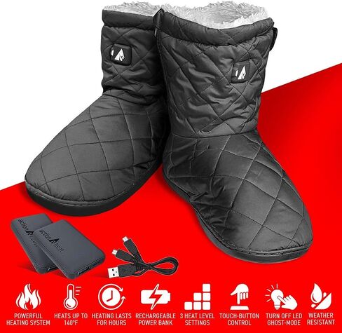 أحذية ActionHeat 5V ساخنة للاستخدام الداخلي والخارجي، أحذية تعمل بالبطارية للأنشطة الشتوية، تسخين 140 درجة فهرنهايت in Kuwait