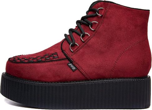 RoseG Women's High Top Suede Lace Up Flat Platform Creepers Shoes Boots in Saudi Arabia