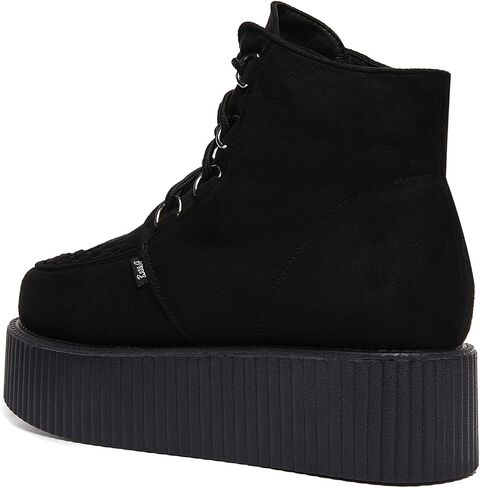 RoseG Women's High Top Suede Lace Up Flat Platform Creepers Shoes Boots in Saudi Arabia