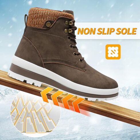 kufeiti Women's Winter Boots Black Combat Boots for Women Platform Waterproof Fuzzy Snow Ankle Boots with Side Zipper in Kuwait