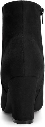 Allegra K Women's Round Toe Side Zip Chunky Heel Ankle Boots in Kuwait