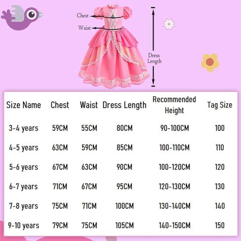 زي الأميرة الخوخ من iTVTi للفتيات والأطفال فستان سوبر براذرز الوردي التنكري لحفلات الهالوين in Kuwait