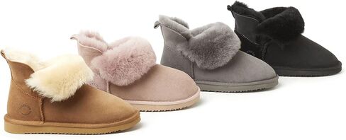 Fireside by Dearfoams Unisex-Child Bunbury Shearling Indoor/Outdoor Folddown Boot Fashion in Kuwait