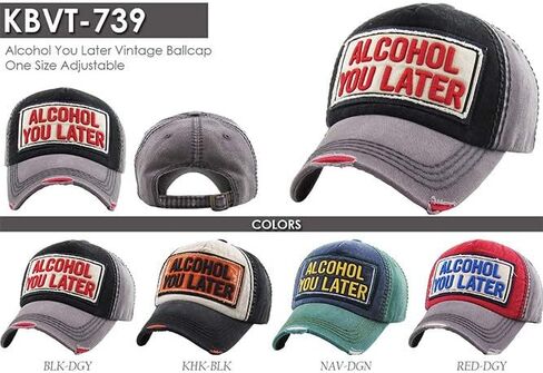 ScarvesMe للجنسين الكحول لك في وقت لاحق القطن خمر غسلها المتعثرة قبعة بيسبول قبعة in Kuwait