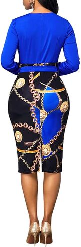 Print Dresses for Women Elegant Church Dress Casual Flowy High Waist Cocktail Tropical Bodycon Dress in Kuwait
