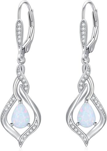 VONALA Opal Teardrop Earrings Sterling Silver Blue/Pink/White/Moonstone/Moss Agate/Heart Opal Earrings for Women Opal Leverback Dangle Earrings Opal Jewelry Gifts for Women Teens Girls Wife Mom Birthday in Kuwait