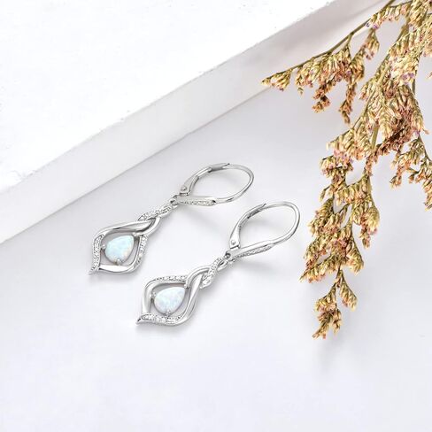 VONALA Opal Teardrop Earrings Sterling Silver Blue/Pink/White/Moonstone/Moss Agate/Heart Opal Earrings for Women Opal Leverback Dangle Earrings Opal Jewelry Gifts for Women Teens Girls Wife Mom Birthday in Kuwait