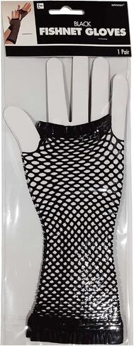 amscan Black Long Fishnet Fingerless Gloves in Saudi Arabia