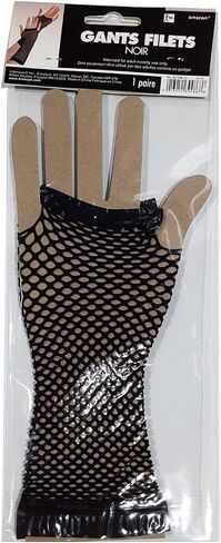 amscan Black Long Fishnet Fingerless Gloves in Saudi Arabia