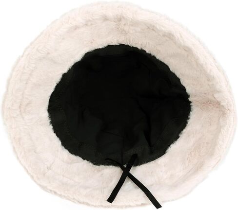Winter Warm Faux Fur Bucket Hat Fluffy Fuzzy Plush Fisherman Hat for Women in Kuwait