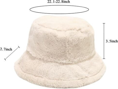 Winter Warm Faux Fur Bucket Hat Fluffy Fuzzy Plush Fisherman Hat for Women in Kuwait