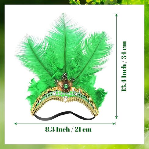 عصابة رأس Goenb Mardi Gras، عصابة رأس Mardi Gras للنساء والفتيات، غطاء رأس من ريش الكرنفال لحفلات هاواي التنكرية in Kuwait