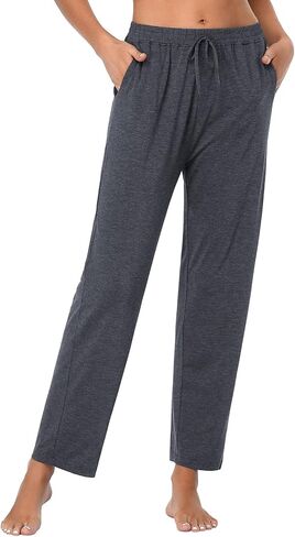 بنطال رياضي لليوجا للسيدات من Annenmy مع جيوب مستقيمة وخفيفة الوزن ومريحة وخصر عالي ورباط مطاطي وفضفاض in Kuwait