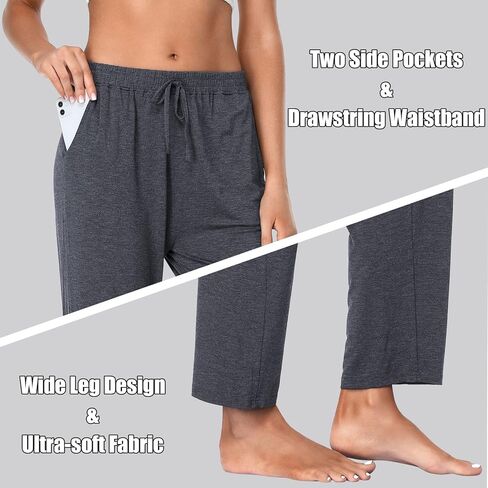 بنطال رياضي لليوجا للسيدات من Annenmy مع جيوب مستقيمة وخفيفة الوزن ومريحة وخصر عالي ورباط مطاطي وفضفاض in Kuwait