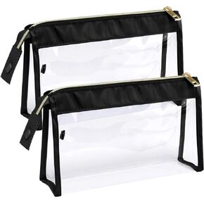 أكياس مكياج شفافة من PACKISM، حقيبة أدوات الزينة بحجم مثالي معتمدة من إدارة أمن المواصلات الأمريكية للسفر، أكياس شفافة متينة بسحاب لتنظيم تخزين المنزل، والحمام، والعطلات، وأساسيات السفر (عبوتان) in Kuwait