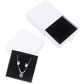 2 Pack Jewelry Gift Boxes for Bracelet Necklace, 9× 9× 3cm Small Gift Boxes for Jewelry Earring Gift Boxes for Birthday, Anniversary, Christmas(Black)