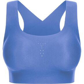 CRZ YOGA Womens Flex Sculpt Racerback Sports Bra - U Neck High Impact Padded Wireless Workout Bra Compression Gym Running Top