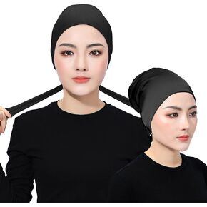 PeacePray Silk Satin Lined Hijab Undercap, Premium Non-Slip Hijab Underscarf, Adjustable Tightness to Your Liking
