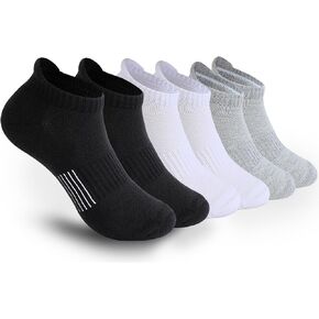 OUROO Ankle Athletic Running Socks Womens Low Cut Sports Socks No Show Breathable Cushioned Tab Socks 6-Pairs