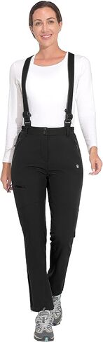 Little Donkey Andy Women's Skiing Bibs Fleece Lined Snow Pants, Winter Water-Repellent Snowboard Pants with Suspenders in Kuwait