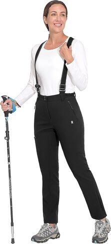 Little Donkey Andy Women's Skiing Bibs Fleece Lined Snow Pants, Winter Water-Repellent Snowboard Pants with Suspenders in Kuwait