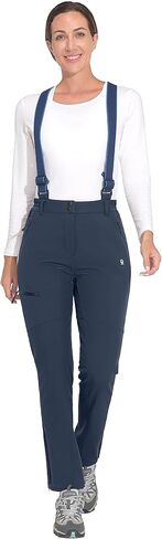Little Donkey Andy Women's Skiing Bibs Fleece Lined Snow Pants, Winter Water-Repellent Snowboard Pants with Suspenders in Kuwait