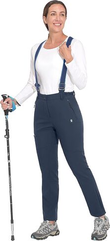 Little Donkey Andy Women's Skiing Bibs Fleece Lined Snow Pants, Winter Water-Repellent Snowboard Pants with Suspenders in Kuwait