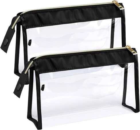 أكياس مكياج شفافة من PACKISM، حقيبة أدوات الزينة بحجم مثالي معتمدة من إدارة أمن المواصلات الأمريكية للسفر، أكياس شفافة متينة بسحاب لتنظيم تخزين المنزل، والحمام، والعطلات، وأساسيات السفر (عبوتان) in Kuwait