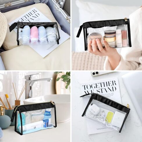 أكياس مكياج شفافة من PACKISM، حقيبة أدوات الزينة بحجم مثالي معتمدة من إدارة أمن المواصلات الأمريكية للسفر، أكياس شفافة متينة بسحاب لتنظيم تخزين المنزل، والحمام، والعطلات، وأساسيات السفر (عبوتان) in Kuwait