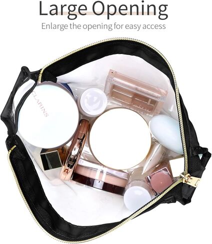 أكياس مكياج شفافة من PACKISM، حقيبة أدوات الزينة بحجم مثالي معتمدة من إدارة أمن المواصلات الأمريكية للسفر، أكياس شفافة متينة بسحاب لتنظيم تخزين المنزل، والحمام، والعطلات، وأساسيات السفر (عبوتان) in Kuwait