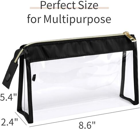أكياس مكياج شفافة من PACKISM، حقيبة أدوات الزينة بحجم مثالي معتمدة من إدارة أمن المواصلات الأمريكية للسفر، أكياس شفافة متينة بسحاب لتنظيم تخزين المنزل، والحمام، والعطلات، وأساسيات السفر (عبوتان) in Kuwait