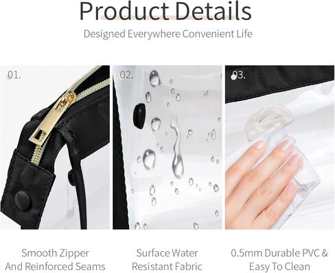 أكياس مكياج شفافة من PACKISM، حقيبة أدوات الزينة بحجم مثالي معتمدة من إدارة أمن المواصلات الأمريكية للسفر، أكياس شفافة متينة بسحاب لتنظيم تخزين المنزل، والحمام، والعطلات، وأساسيات السفر (عبوتان) in Kuwait