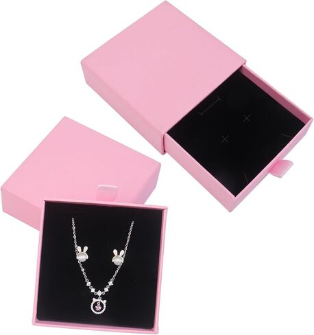 2 Pack Jewelry Gift Boxes for Bracelet Necklace, 9× 9× 3cm Small Gift Boxes for Jewelry Earring Gift Boxes for Birthday, Anniversary, Christmas(Black) in Kuwait