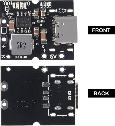 10PCS Type-C USB 5V 2A Boost Converter Step-Up Power Module Lithium Battery Charging Protection Board LED Display USB for DIY Charger (no Welding Version) in Saudi Arabia