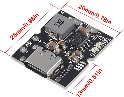 10PCS Type-C USB 5V 2A Boost Converter Step-Up Power Module Lithium Battery Charging Protection Board LED Display USB for DIY Charger (no Welding Version) in Saudi Arabia
