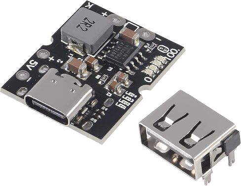 10PCS Type-C USB 5V 2A Boost Converter Step-Up Power Module Lithium Battery Charging Protection Board LED Display USB for DIY Charger (no Welding Version) in Saudi Arabia
