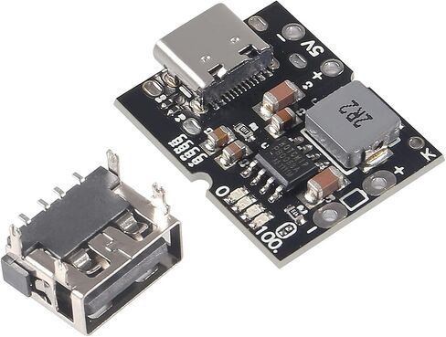 10PCS Type-C USB 5V 2A Boost Converter Step-Up Power Module Lithium Battery Charging Protection Board LED Display USB for DIY Charger (no Welding Version) in Saudi Arabia