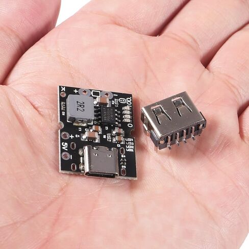 10PCS Type-C USB 5V 2A Boost Converter Step-Up Power Module Lithium Battery Charging Protection Board LED Display USB for DIY Charger (no Welding Version) in Saudi Arabia