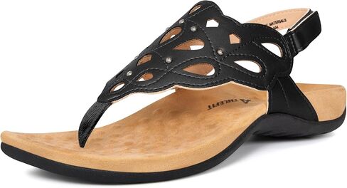 Athlefit Women's Arch Support Orthotic Sandals Comfortable Walking Orthopedic Thong Sandals in Kuwait