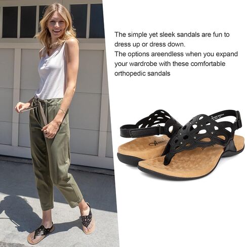 Athlefit Women's Arch Support Orthotic Sandals Comfortable Walking Orthopedic Thong Sandals in Kuwait