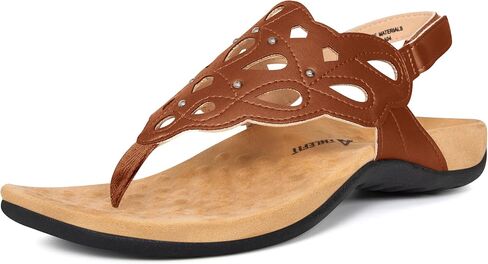 Athlefit Women's Arch Support Orthotic Sandals Comfortable Walking Orthopedic Thong Sandals in Kuwait