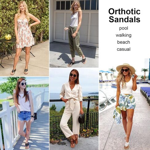 Athlefit Women's Arch Support Orthotic Sandals Comfortable Walking Orthopedic Thong Sandals in Kuwait