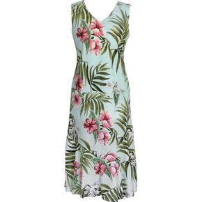 RJC Women's Breathtaking Island Getaway Tea Length Sleeveless Hawaiian Dress in Kuwait