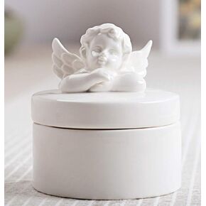 صندوق حلية تشيروب من السيراميك من Giشيما، صندوق مجوهرات على شكل ملاك لتخزين المجوهرات، الخاتم، الأقراط، برج الحلي، هدية حلوى الزفاف in Kuwait