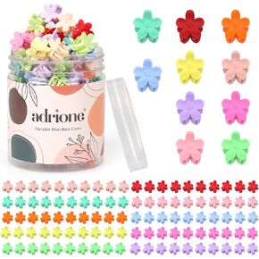ADRIONE Mini Flower Hair Clips for Women Brown 100 Pack, Small Hair Clips for Women Bangs Durable Baby Hair Clips Mini Hair Clips Small Flower Clips for Hair Design Toddler Hair Clips for Girls
