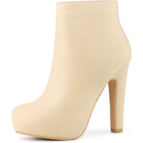Allegra K Women's Platform Chunky Heel Ankle Boots