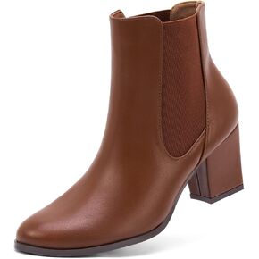 MaxMuxun Women's Chelsea Boots Fashion Chunky High Heel Ankle Booties